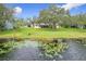 Expansive backyard with views of a pond and lush landscaping creating a private outdoor oasis at 119 Lake Dr, Oviedo, FL 32765