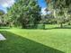 Large backyard with lush green grass and mature trees at 3904 Plantation Blvd, Leesburg, FL 34748