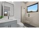 Contemporary bathroom with a single vanity and walk-in shower at 5762 Emerington Cres, Orlando, FL 32819