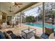 Relaxing pool area with patio furniture and screened enclosure at 1657 Carillon Park Dr, Oviedo, FL 32765