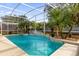 Inviting screened pool with fountain feature at 1657 Carillon Park Dr, Oviedo, FL 32765