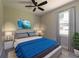 Serene bedroom with a plush bed, stylish nightstands, and calming blue accents at 205 E 17Th St, Apopka, FL 32703