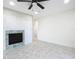 Living room with modern tile fireplace at 2239 River Ridge Rd, Deland, FL 32720