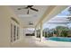 Covered patio extends to the pool area offering fans, with bright light and easy outdoor access at 349 Plantation Club Dr, Debary, FL 32713