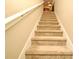 Carpeted staircase with a white railing leading to the upper level at 1720 Garden Sage Dr, Oviedo, FL 32765