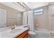 Clean bathroom with a tub, shower, and updated vanity at 3954 Old Dunn Rd, Apopka, FL 32712