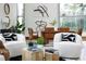 Stylish dining area with comfortable chairs, modern decor and bright light from surrounding windows at 2661 Via Tuscany, Winter Park, FL 32789
