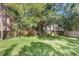 Expansive backyard with a lush lawn, tall trees, and a privacy fence creating a serene retreat at 786 Antonette Ave, Winter Park, FL 32789