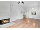 Spacious living room featuring hardwood floors and a fireplace at 2223 Stonington Ave # 2223, Orlando, FL 32817
