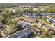 Wide aerial view of the community, showing numerous townhouses and surrounding landscape at 4408 Sun Village Blvd, Kissimmee, FL 34746