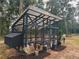 Charming black chicken coop with plants and scarecrow at 8490 Se 110Th Street Rd, Belleview, FL 34420