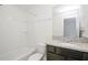 Clean bathroom with granite countertop vanity and shower/tub combo at 752 Sandy Bar Dr, Winter Garden, FL 34787