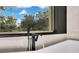 Close up of a bathtub faucet showing a great view from the window above the tub at 1003 Oakdale St, Windermere, FL 34786