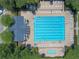 Overhead pool view with lap lanes, a ' pool, and lounge area offers a relaxing oasis within the community at 4685 Anson Ln, Orlando, FL 32814