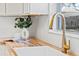 Modern kitchen sink and gold faucet at 400 Raehn St, Orlando, FL 32806