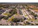 Expansive aerial view of a meticulously maintained townhome community with lush landscaping at 13228 Daniels Landing Cir, Winter Garden, FL 34787