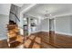 Wooden staircase leading to the upper level at 728 Palm Dr, Orlando, FL 32803