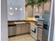 Bright kitchen features stainless steel appliances and ample cabinetry at 17353 Chateau Pine Way, Clermont, FL 34711