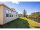 Landscaped backyard with privacy fence and green space at 686 Creeping Fig St, Apopka, FL 32703