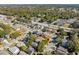 A sunny aerial view of a quiet residential neighborhood with tree-lined streets at 9517 Brackin St, Orlando, FL 32825