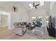 Comfortable living room featuring high ceilings, neutral colors, and cozy seating arrangements, perfect for relaxation and entertainment at 2226 Lake Marion Dr, Apopka, FL 32712