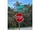 Street sign marking the intersection of Okaloosa Trail and Nocatee Trail at 31029 Nocatee Trl, Sorrento, FL 32776