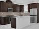 Beautiful kitchen with stainless steel appliances, dark wood cabinets, and a kitchen island at 2097 Celebration Blvd, Celebration, FL 34747