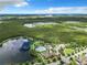 Aerial view of community with pool and lake at 8622 Dufferin Ln, Orlando, FL 32832