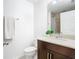 Clean bathroom with single vanity and shower/tub combo at 8622 Dufferin Ln, Orlando, FL 32832