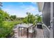 Brick paver patio with outdoor dining area and beautiful water views at 4112 Aberdeen Ln, Lake Wales, FL 33859