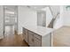Kitchen island offering additional counter space, storage, and functionality for cooking and entertaining at 5714 Cattle Ranch Dr, St Cloud, FL 34771