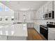 Modern kitchen featuring stainless steel appliances and gray cabinetry with a large center island at 5714 Cattle Ranch Dr, St Cloud, FL 34771