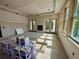 Spacious unfinished living room with fireplace, double doors, and multiple windows at 1309 Errol Green Ct, Apopka, FL 32712