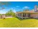 Spacious screened porch with views of the expansive, well-maintained backyard at 45 Sackett Rd, Debary, FL 32713