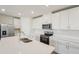 Modern kitchen featuring stainless appliances and sleek white cabinetry at 1124 Griffon Ave, Lake Alfred, FL 33850