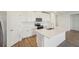 Modern kitchen featuring stainless appliances, white cabinets, and center island at 1124 Griffon Ave, Lake Alfred, FL 33850