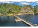 Scenic aerial view of a private dock extending into the lake at 10157 Spring Lake Dr, Clermont, FL 34711