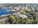 Aerial view showcasing the property's location near a lake and community amenities at 513 San Sebastian Ct, Davenport, FL 33837