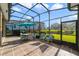Screened-in patio features a dining area and outdoor seating, perfect for enjoying the outdoors at 27601 Country Stone Ct, Leesburg, FL 34748