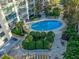 Relaxing community pool surrounded by lush landscaping at 155 S Court Ave # 2908, Orlando, FL 32801