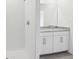 Clean bathroom with shower and granite vanity at 2534 Linda Knoll Ln, Bartow, FL 33830