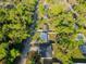 Birds-eye view of a neighborhood surrounded by lush greenery and mature trees at 765 W Lansdowne Ave, Orange City, FL 32763