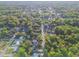 Expansive overhead shot of a neighborhood, showcasing streets lined with lush trees and well-spaced homes at 765 W Lansdowne Ave, Orange City, FL 32763