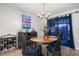 Cozy dining room featuring a round table with black chairs and modern decor at 1608 Bomi Cir, Winter Park, FL 32792