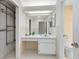 Bathroom with single vanity, toilet and walk-in shower at 1116 Fairway Dr, Winter Park, FL 32792