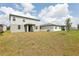 Exterior view showcasing the backyard, covered patio, and surrounding residential neighborhood at 2949 Wild Olive Dr, St Cloud, FL 34772