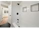 Updated bathroom with subway tile, a bathtub, and black accents at 133 Pinecrest Dr, Sanford, FL 32773
