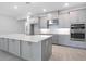 Modern kitchen featuring gray cabinets, stainless steel appliances, and a center island at 2990 Arranmore Dr, Ormond Beach, FL 32174