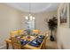 Formal dining room featuring a wood table, six chairs, and decorative wall art at 401 Montara Dr, Davenport, FL 33897