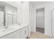 Modern bathroom with double vanity and walk-in shower at 2121 Rosewood Dr, Bartow, FL 33830